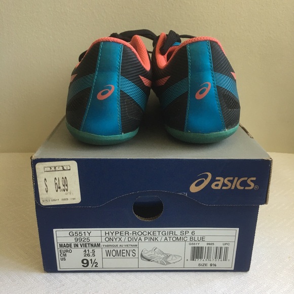 ASICS Women’s Black Hyper-RocketGirl SP 6mm Track Spikes Size 9.5 - Picture 14 of 14